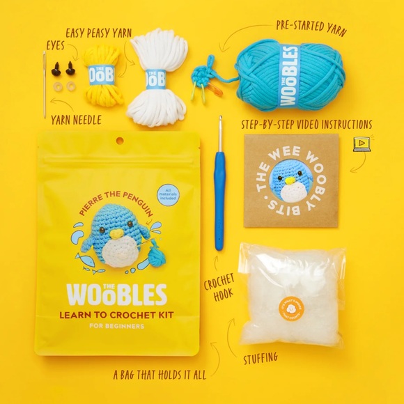 The Woobles: Pierre the Penguin (Blue) - Crochet Kit - Picture 2 of 12